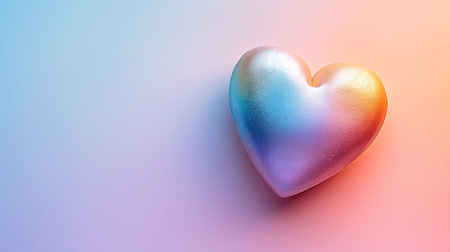 Colorful heart on gradient background. Love and Valentine's day concept.の素材