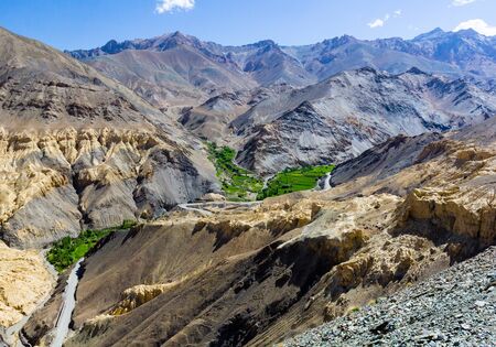 Lunar earth in indian tibet on a summer dayの写真素材