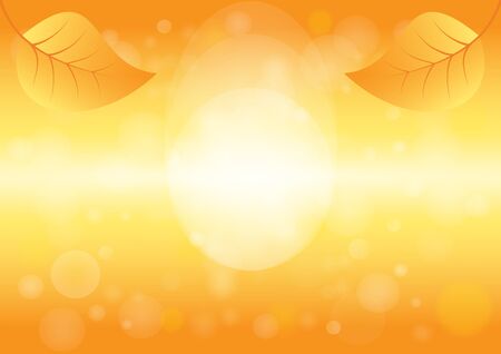 Autumn bokeh abstract light background with leafs. Vector illustration.のイラスト素材