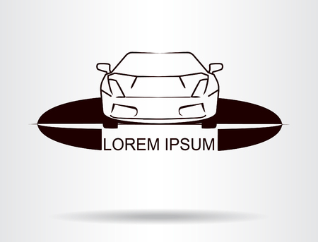 Silhouette of the car. Car symbol. Template for logotype.のイラスト素材