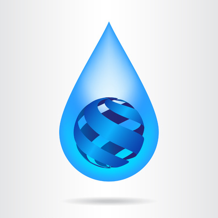 Logo water drop abstract design vector template. Water drop logotype.のイラスト素材