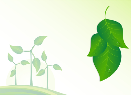 Wind generator, green energy. Vector  background.のイラスト素材