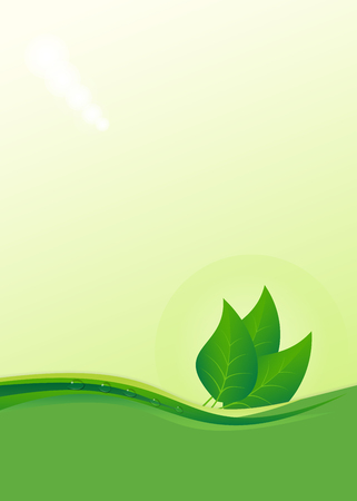 Eco background with leaves and water dropsのイラスト素材