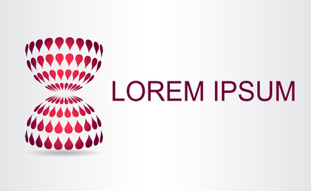 Logo of a stylized sphere with drops in motion.のイラスト素材