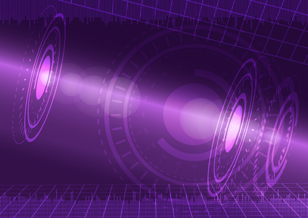 Abstract digital technology purple background. Vector Illustrationのイラスト素材