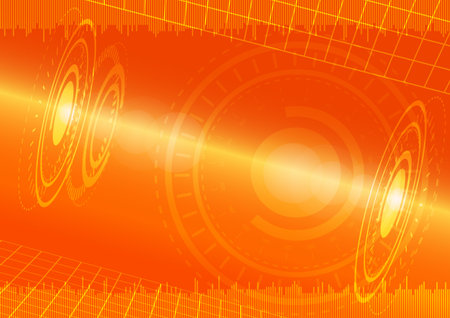 Abstract digital technology orange background. Vector Illustrationのイラスト素材