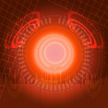 Abstract digital technology red background. Vector Illustrationのイラスト素材