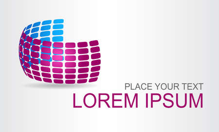 Logo stylized spherical surface with abstract shapes.のイラスト素材