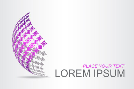 Logo stylized spherical surface with abstract shapes. This logo is suitable for global company, world technologies, media and publicity agencies のイラスト素材