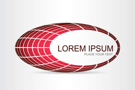 Stylized spherical surface with abstract shapes. This icon is suitable for global company, world technologies, media and publicity agenciesのイラスト素材