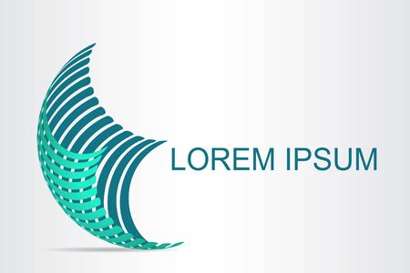 Logo stylized spherical surface with abstract shapes. This logo is suitable for global company, world technologies, media and publicity agencies のイラスト素材