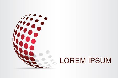 Logo stylized spherical surface with abstract shapes. This logo is suitable for global company, world technologies, media and publicity agencies のイラスト素材