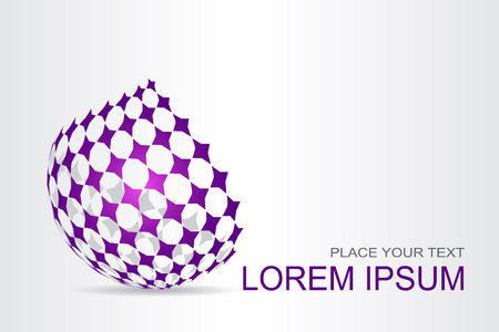 Logo stylized spherical surface with abstract shapes. This logo is suitable for global company, world technologies, media and publicity agenciesのイラスト素材