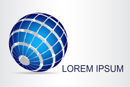 Abstract technology logo stylized spherical surface with abstract shapes. This logo is suitable for global company, world technologies, media and publicity agenciesのイラスト素材