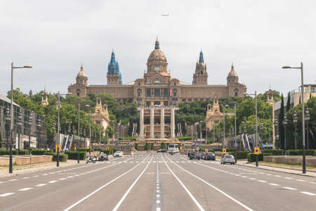 Architecture of the National Art Museum of Catalonia (Museu Nacional d Art de Catalunya), major cultural and touristic landmark in the Spanish capital cityのeditorial素材
