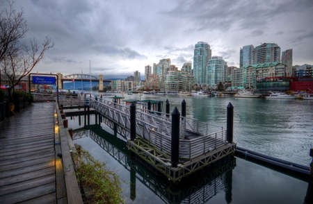 Burragrd street Bridge from Granville Island, Vancouverのeditorial素材