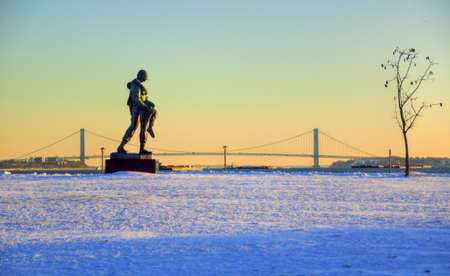 Liberation Monument at Liberty State Park in Jersey City, New Jerseyのeditorial素材
