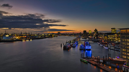 Panoramic view of Hamburg from the terrace of the Elbphilharmonie