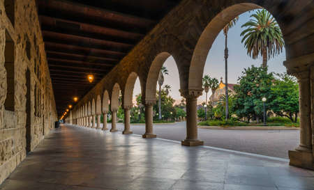 The beautiful campus of Stanford University in Palo Alto Californiaのeditorial素材