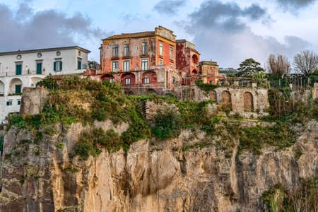 View of cliff coast in Sorrento town in southern Italyのeditorial素材