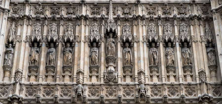 Palace of Westminster, parliament, facade, London,United Kingdom, England. The Palace lies on the north bank of the River Thames in the City of Westminster, in central Londonのeditorial素材