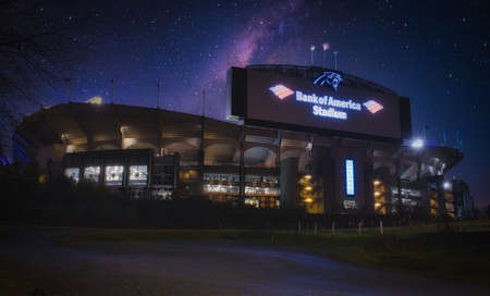 Bank of America Stadium is a 75,412-seat football stadium in Charlotte, USA. It is the home facility and headquarters of the Carolina Panthers NFL franchiseのeditorial素材