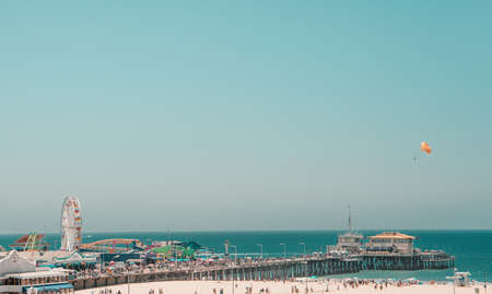 Pacific Park on the pier in Santa Monica, California.のeditorial素材