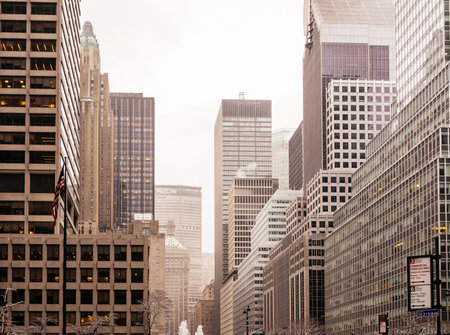 Typical Manhattan buildings background in NY with different building, condominiums and skyscrapers...