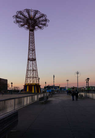 The Parachute Jump, a landmark of Coney Island New York City.のeditorial素材