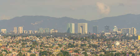 Skyline in Mexico City, aerial view of the city. Business city Mexicoのeditorial素材