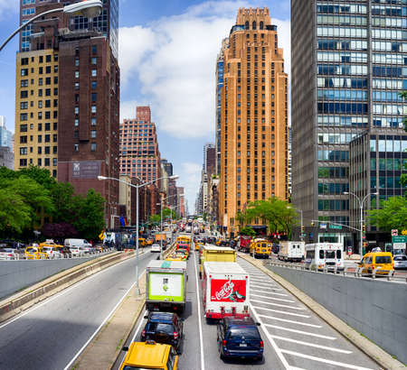 Streets of Manhattan. Manhattan is the most densely populated of the five boroughs of New York Cityのeditorial素材