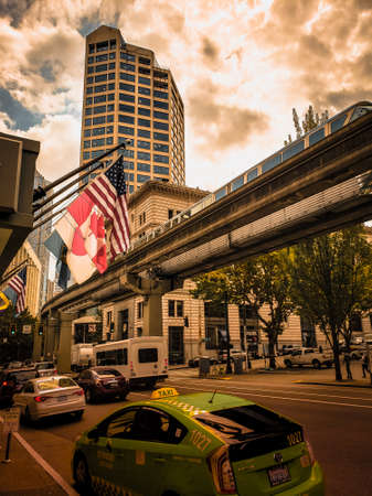 Top of modern buildings in Tokyo, Japan. Tokyo is the seat of the Emperor of Japan and the Japanese government.のeditorial素材