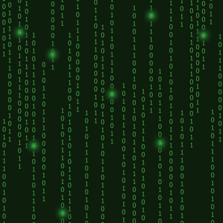 Green color code streams glowing on screen. Digital abstract illustration Vector backgroundのイラスト素材