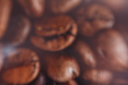 blurred loose large coffee beans. high quality photoの写真素材