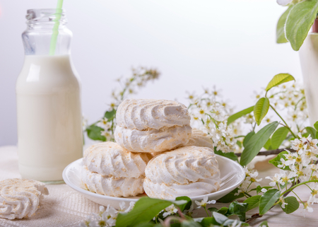 Still life with marshmallows.の写真素材