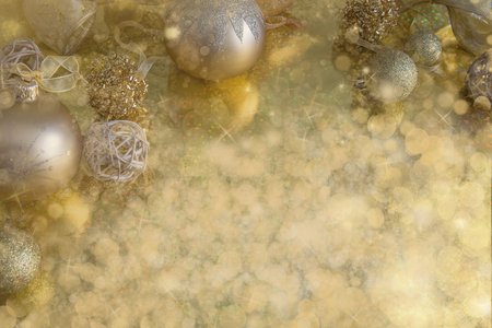 Christmas gold poscardの写真素材