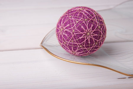 Temari balls, a handicraft ball in traditional Japanese style.の写真素材