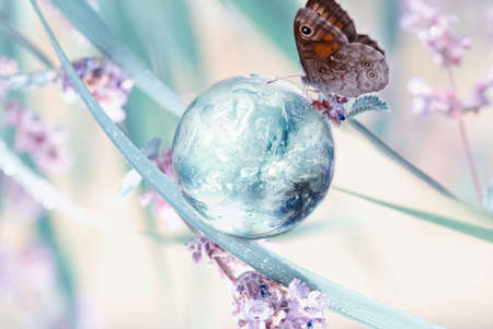 Earth Day concept. Saving environment, save clean planet, ecology. World ocean day, saving water campaign.の写真素材