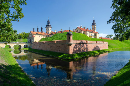 Belarus, Minsk region, a beautiful view of the castle Nesvizhskyのeditorial素材