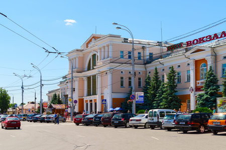 GOMEL, BELARUS - JUNE 5, 2015: Railway station in Gomel, Belarus. It was built in the 1890s. In...