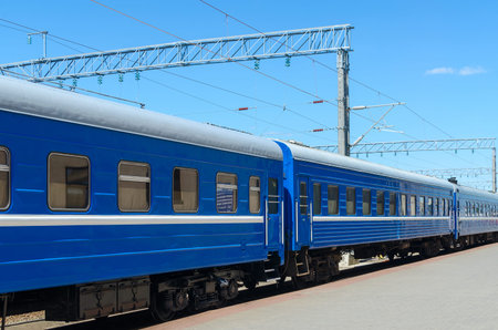 The passenger train at the railway stationのeditorial素材