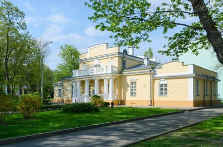 GOMEL, BELARUS - MAY 1, 2016: Hunting Lodge is town mansion, former summer residence of Count N.P. Rumyantsev, architectural monument of first half of XIX century. Now - Museum of History of Gomelのeditorial素材