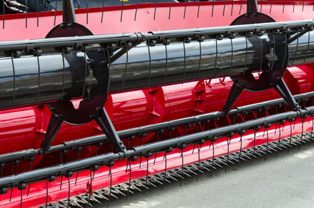GOMEL, BELARUS - MAY 19, 2016: Fragment of self-propelled combine harvester "Palesse GS16"のeditorial素材
