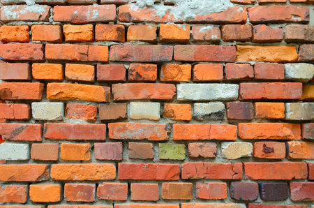 Old wall of red brick, texture background