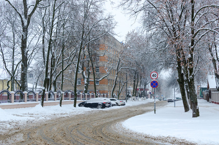 GOMEL, BELARUS - JANUARY 12, 2017: Building of Gomel City Clinical Emergency Hospital, Belarusのeditorial素材