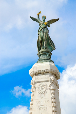 NICE, FRANCE - SEPTEMBER 15, 2018: Century Monument (Monument du Centenaire) on Promenade des Anglais, Nice, Cote d'Azur, Franceのeditorial素材