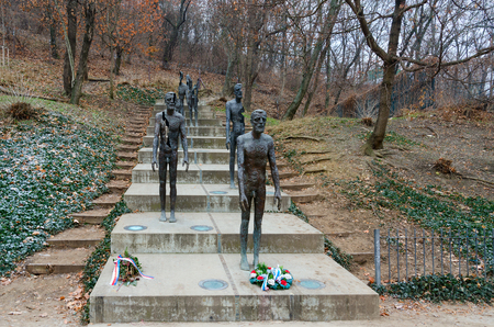 PRAGUE, CZECH REPUBLIC - JANUARY 22, 2019: Memorial to Victims of Communism on Uyezd Street at foot of Petrshin Hill, Prague, Czech Republicのeditorial素材