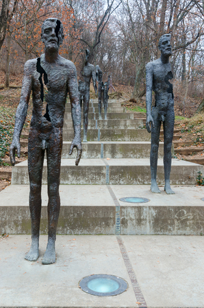 PRAGUE, CZECH REPUBLIC - JANUARY 22, 2019: Memorial to Victims of Communism on Uyezd Street at foot of Petrshin Hill, Prague, Czech Republicのeditorial素材