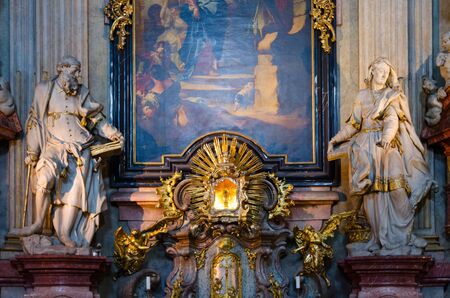 PRAGUE, CZECH REPUBLIC - JANUARY 22, 2019: Interior of Church of St. Nicholas on Malostranskaya Square in Prague, Czech Republicのeditorial素材