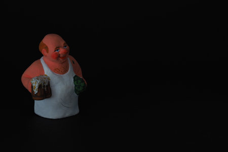 Funny figurines of plaster, clay and ceramics. Bath. The people in the steam room.の写真素材